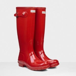 Red hunter boots